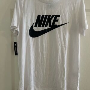 Nike Men's Black and White Logo Tee